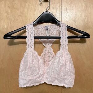 Free People Intimately Pink Lace Racerback Bralette